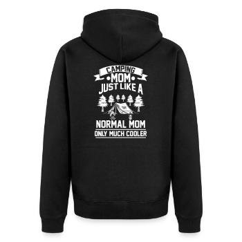 Camping Mom Camper Muttertag - Unisex Premium Bio Zip Hoodie - Schwarz - Hinten - Nico (187cm)