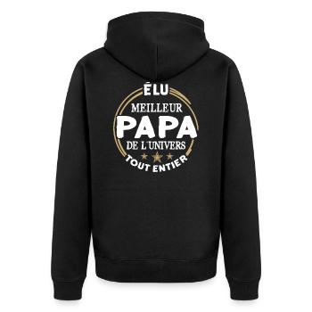 Élu meilleur papa de l'univers fête des pères - Veste à capuche bio Premium Unisexe - noir - Dos - Nico (187cm)