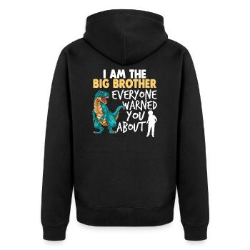 I am the big brother - Unisex Premium Organic Zip Hoodie - black - Back - Nico (187cm)