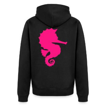 Hippocampe rose enfants cadeau nager mer - Veste à capuche bio Premium Unisexe - noir - Dos - Nico (187cm)