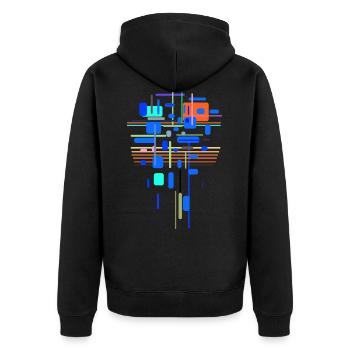architecture - Unisex Premium Organic Zip Hoodie - black - Back - Nico (187cm)