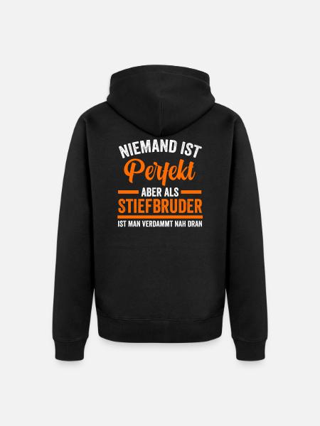 Perfekter Stiefbruder - Unisex Premium Bio Zip Hoodie - Schwarz