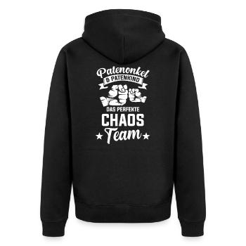 Patenonkel Onkel Pate Taufzeuge - Unisex Premium Bio Zip Hoodie - Schwarz - Hinten - Nico (187cm)