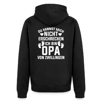 Großvater Von Zwillingen Opa - Unisex Premium Bio Zip Hoodie - Schwarz - Hinten - Nico (187cm)