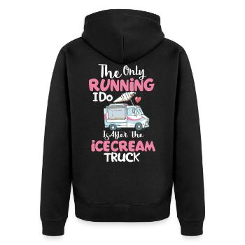 running after icecream truck je folg le camion de glace - Veste à capuche bio Premium Unisexe - noir - Dos - Nico (187cm)