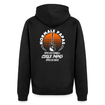 Bassist Papa Gitarrenspieler Gitarre Vater Vaterta - Unisex Premium Bio Zip Hoodie - Schwarz - Hinten - Nico (187cm)