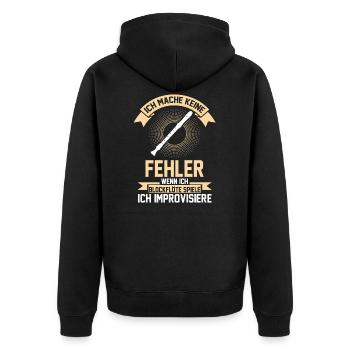 Blockflöte Flöte Orchester Musikverein - Unisex Premium Bio Zip Hoodie - Schwarz - Hinten - Nico (187cm)