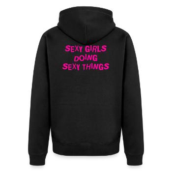 sexy girls - Unisex Premium Organic Zip Hoodie - black - Back - Nico (187cm)