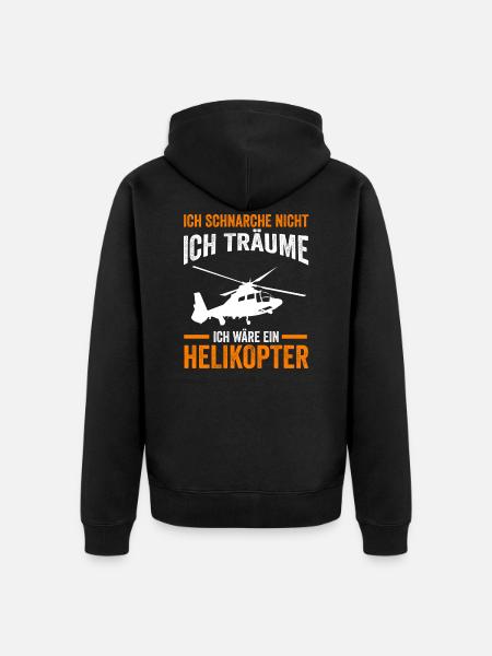 Helikopter Hubschrauberpilot Hubschrauber - Unisex Premium Bio Zip Hoodie - Schwarz