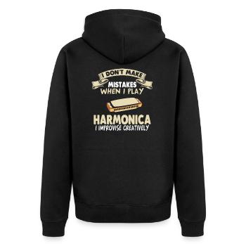 Harmonica Harmonica Chord Harmonica Harmonica - Unisex Premium Organic Zip Hoodie - black - Back - Nico (187cm)