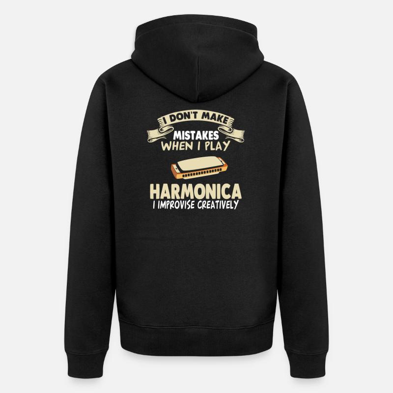 Harmonica Harmonica Harmonica Harmonica - Veste à capuche bio Premium Unisexe - noir