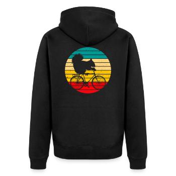 Funny Cycling Squirrel Retro Cycling - Unisex Premium Organic Zip Hoodie - black - Back - Nico (187cm)