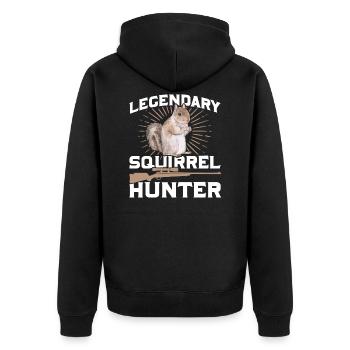Lustige Eichhörnchen Jagd Zitat Forent Tier Jäger - Unisex Premium Bio Zip Hoodie - Schwarz - Hinten - Nico (187cm)