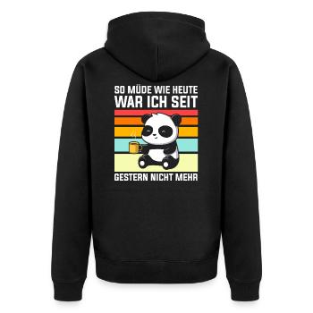 Panda Müde Faulenzer Faulenzen Pandabär Lustige Sp - Unisex Premium Bio Zip Hoodie - Schwarz - Hinten - Nico (187cm)