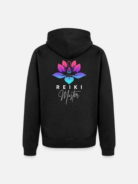 Reiki Master Energy Therapy Meditation - Unisex Premium Organic Zip Hoodie - black