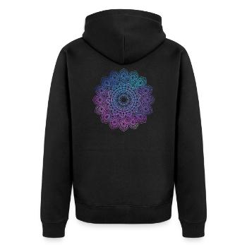 Reiki Mandala Spirituelle guérison Chakra Méditation - Veste à capuche bio Premium Unisexe - noir - Dos - Nico (187cm)