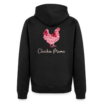Poulet maman poule fermiers - Veste à capuche bio Premium Unisexe - noir - Dos - Nico (187cm)