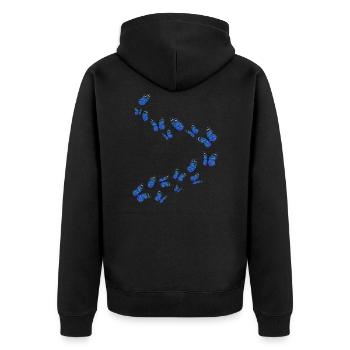 Girl Beautiful Butterfly - Unisex Premium Organic Zip Hoodie - black - Back - Nico (187cm)