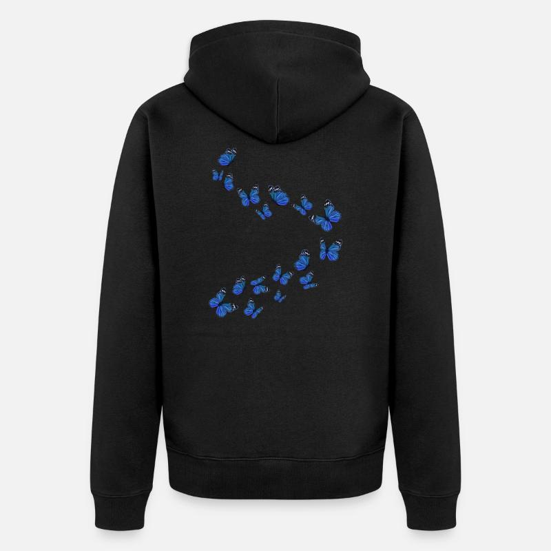 Fille Beau papillon - Veste à capuche bio Premium Unisexe - noir