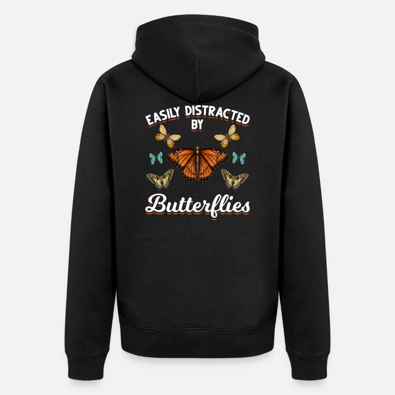 Papillons belle papillon papillon - Veste à capuche bio Premium Unisexe - noir