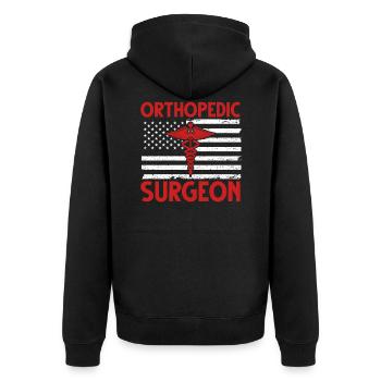 Chirurgien orthopédique américain - Veste à capuche bio Premium Unisexe - noir - Dos - Nico (187cm)