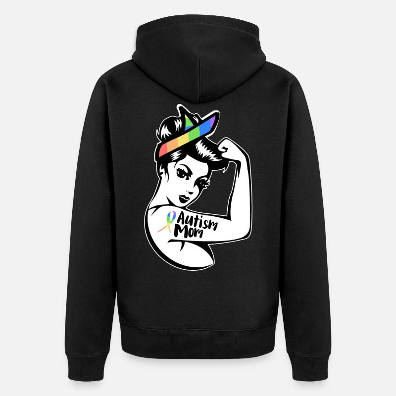 Autismus Autist - Unisex Premium Bio Zip Hoodie - Schwarz