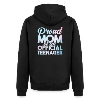 Offizielle Teenager Mutter Stolze Teenager Mutter - Unisex Premium Bio Zip Hoodie - Schwarz - Hinten - Nico (187cm)