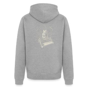 Synthétiseur modulaire Analogique Lune Techno Acid Chat - Veste à capuche bio Premium Unisexe - gris chiné - Dos - Nico (187cm)