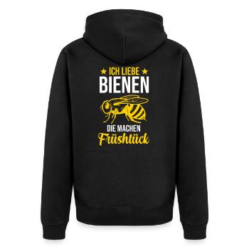 Bienen Honig Früßstück Imkerei Bienenflüsterer Imk - Unisex Premium Bio Zip Hoodie - Schwarz - Hinten - Nico (187cm)