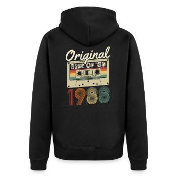 Original 1988 naissance naissance rétro anniversaire - Veste à capuche bio Premium Unisexe - noir - Dos - Nico (187cm)