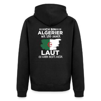 Lauter Algerier Algerisch Algerien Geschenk - Unisex Premium Bio Zip Hoodie - Schwarz - Hinten - Nico (187cm)