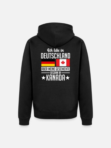 Kanada Deutschland Kanadier Deutscher Canada - Unisex Premium Bio Zip Hoodie - Schwarz