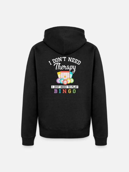 Lustiger Bingo Spieler Witz - Unisex Premium Bio Zip Hoodie - Schwarz