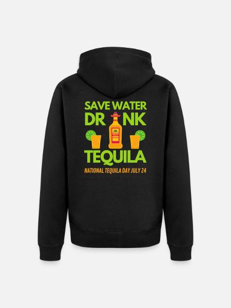 Sans tequila à la fête - Veste à capuche bio Premium Unisexe - noir