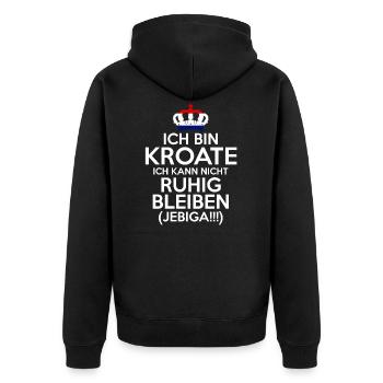 Kroatien Jebiga Kroate Kroatin Kroaten Kroatisches - Unisex Premium Bio Zip Hoodie - Schwarz - Hinten - Nico (187cm)