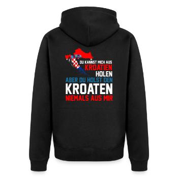Kroatien Kroate Kroatin Kroaten Kroatisch Kroatisc - Unisex Premium Bio Zip Hoodie - Schwarz - Hinten - Nico (187cm)