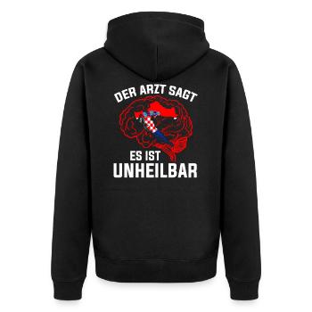 Kroatisch Arzt Kroate Kroatin Kroaten Kroatien - Unisex Premium Bio Zip Hoodie - Schwarz - Hinten - Nico (187cm)