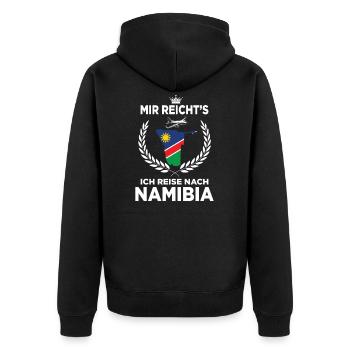 Mir reichts ich reise nach Namibia GeschenkMir rei - Unisex Premium Bio Zip Hoodie - Schwarz - Hinten - Nico (187cm)