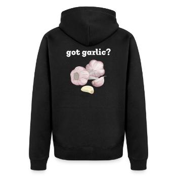 Lustige Kochen Knoblauchzehen Zwiebeln - Unisex Premium Bio Zip Hoodie - Schwarz - Hinten - Nico (187cm)
