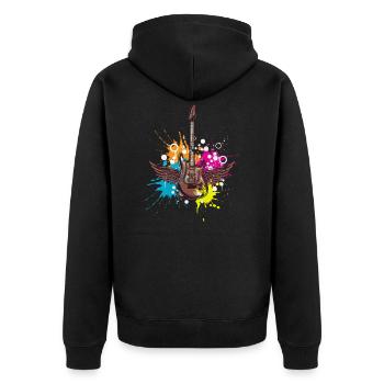 Guitarist Metal Rock Musician - Unisex Premium Organic Zip Hoodie - black - Back - Nico (187cm)