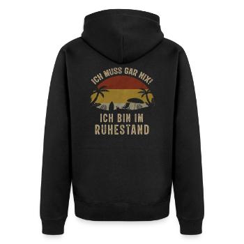 Lustiger Rentner Spruch zum Ruhestand - Unisex Premium Bio Zip Hoodie - Schwarz - Hinten - Nico (187cm)