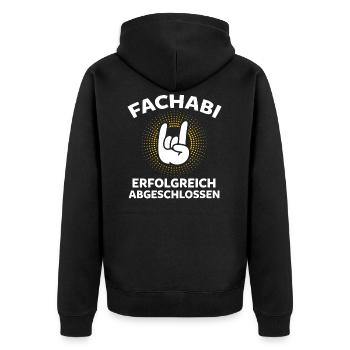 Fachabitur Erfolgreich Fachabifeier Fachabi Schula - Unisex Premium Bio Zip Hoodie - Schwarz - Hinten - Nico (187cm)