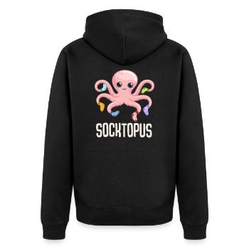 Kawaii Octopus Cute Octopus Sea Creature - Unisex Premium Organic Zip Hoodie - black - Back - Nico (187cm)