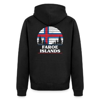 Färöer Inseln - Unisex Premium Bio Zip Hoodie - Schwarz - Hinten - Nico (187cm)