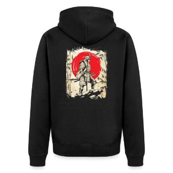 Samurai Warrior Japanese Swordsman Japan - Unisex Premium Organic Zip Hoodie - black - Back - Nico (187cm)