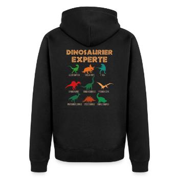 Dinosaur Expert Boys Dinos T-rex Spinosaurus - Unisex Premium Organic Zip Hoodie - black - Back - Nico (187cm)