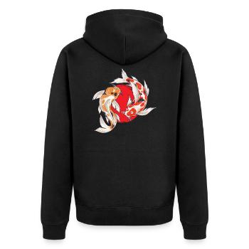 Poisson japonais Koi Pisciculteurs - Veste à capuche bio Premium Unisexe - noir - Dos - Nico (187cm)