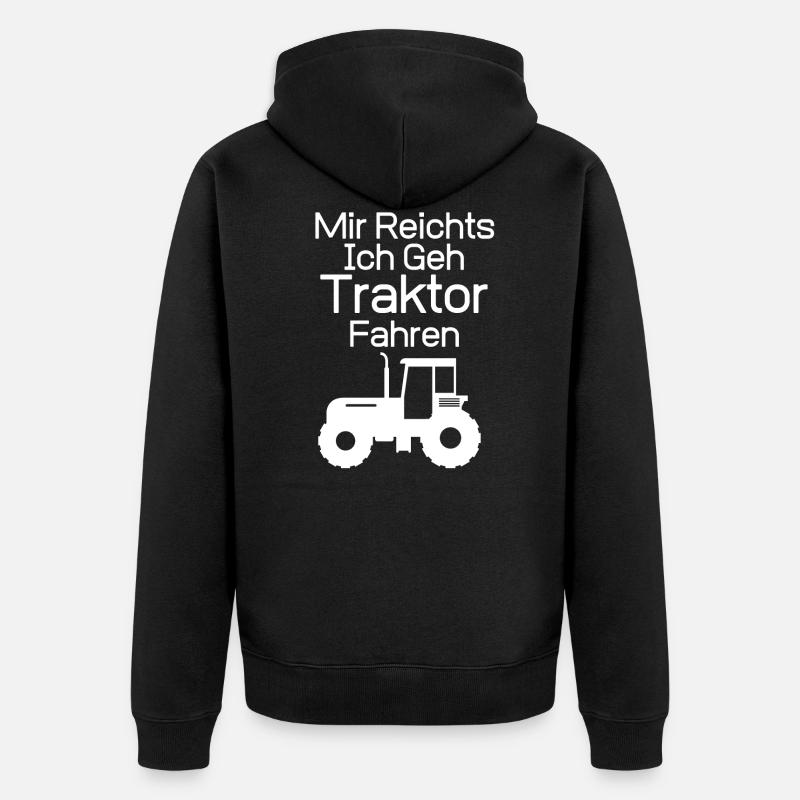ICH KAUFE MIR EINEN NEUEN TRAKTOR DER ALLES KANN - Unisex Premium Bio Zip Hoodie - Schwarz