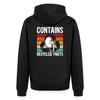 Organ recipient Cute kidney transplant - Unisex Premium Organic Zip Hoodie - black - Back - Nico (187cm)