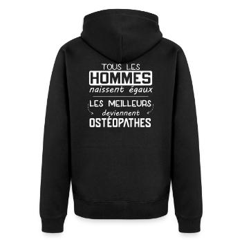 Ostéopathe - Meilleur - Cadeau - Ostéo - Humour - Veste à capuche bio Premium Unisexe - noir - Dos - Nico (187cm)